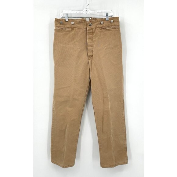 vintage WAH MAKER frontier pants trousers canvas western back buckle khaki 34 - Picture 1 of 10